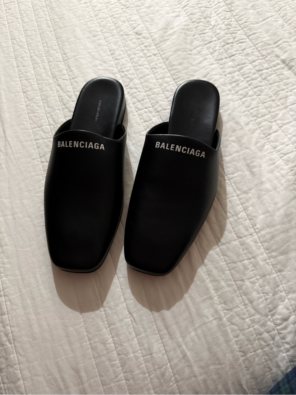 Balenciaga Black Logo Slip-On Mules - Picture 5 of 5